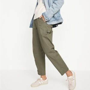 Old Navy High Waisted Pulla Utility Pants Size L Petite in “Stone Wall”